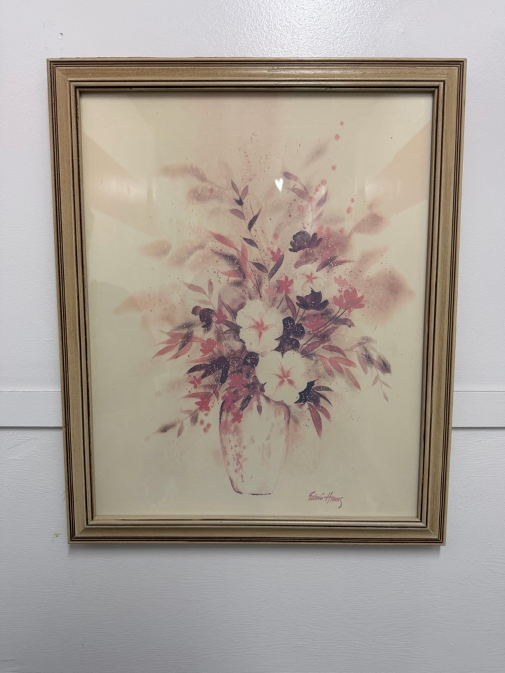 Floral Watercolor Wall Art in Pink and Purple